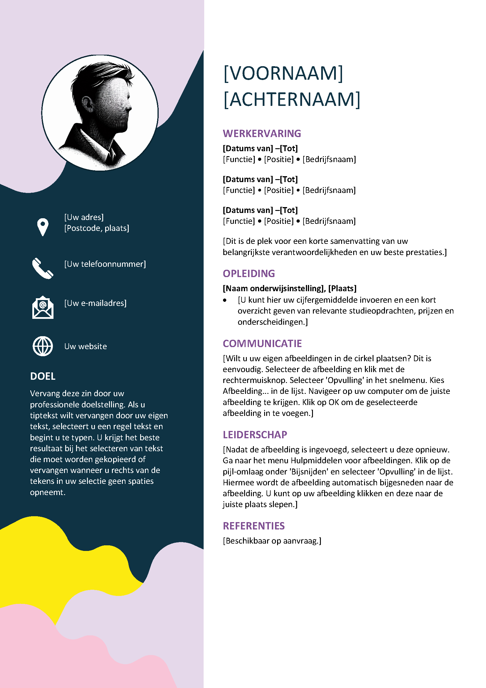 Creatief CV Template Voorbeeld